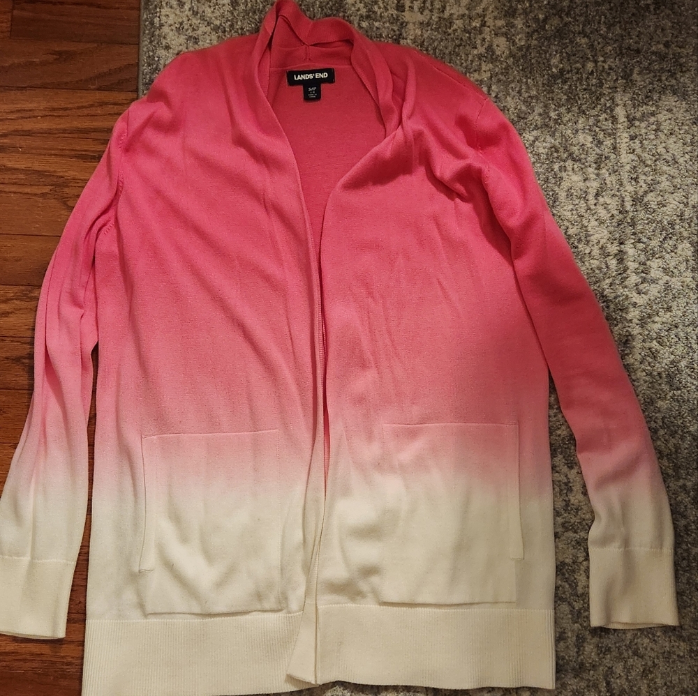 Pink And White Ombre Cotton Sweater